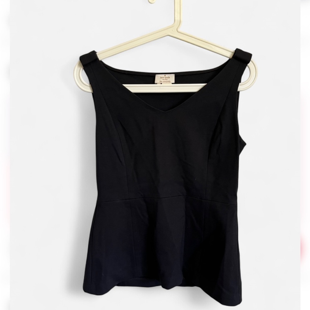 Kate Spade Black Sleeveless Peplum Tank Top Size 4